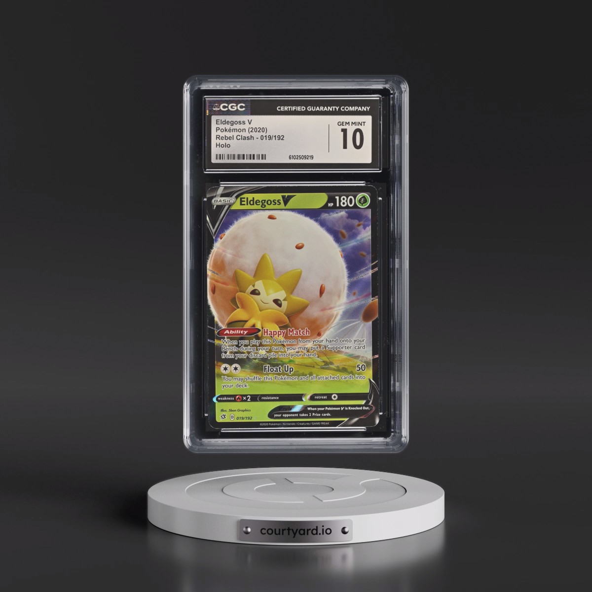 2020 Rebel Clash #019/192 Eldegoss V - Holo (CGC 10 GEM MINT)