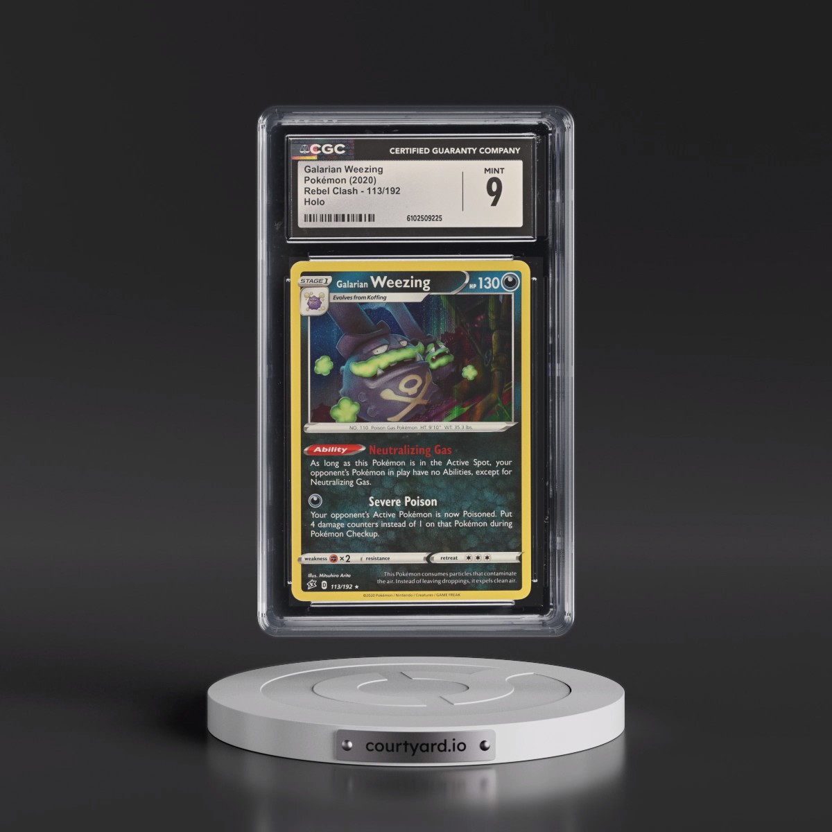 2020 Rebel Clash #113/192 Galarian Weezing - Holo (CGC 9 MINT)