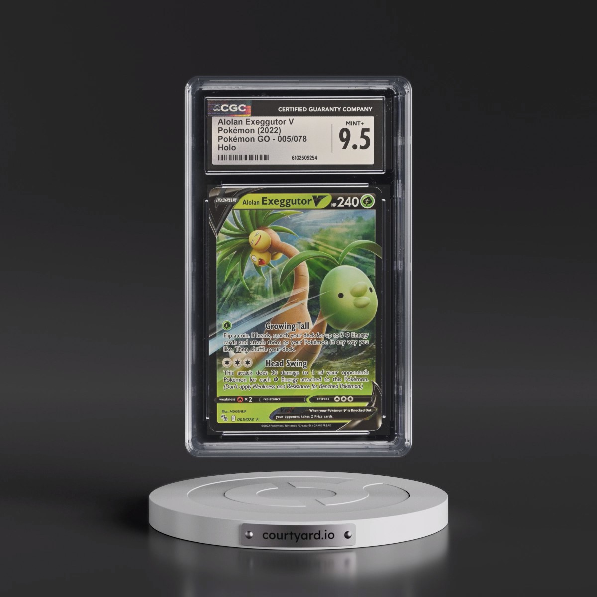 2022 Pokémon GO #005/078 Alolan Exeggutor V - Holo (CGC 9.5 MINT+)