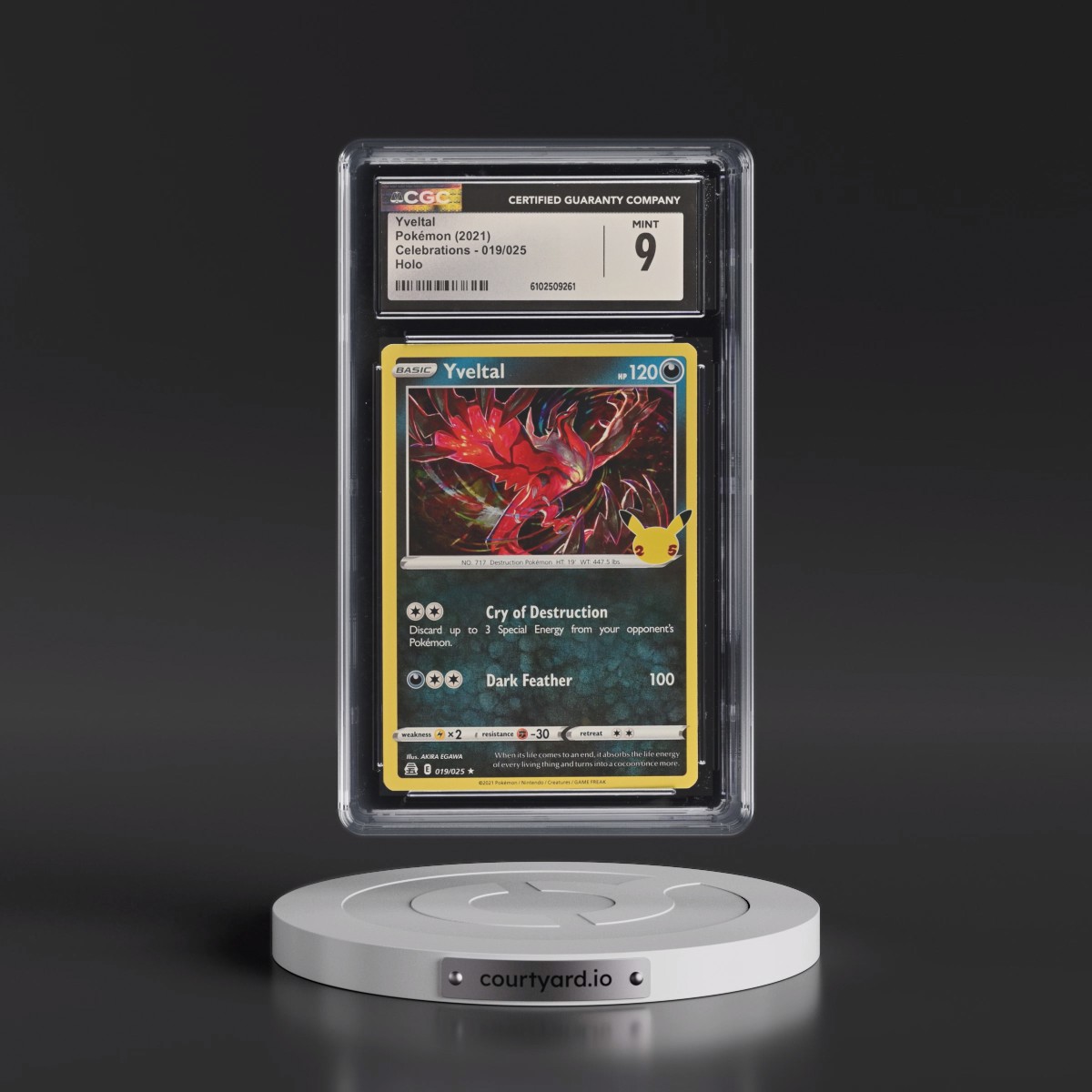 2021 Celebrations #019/025 Yveltal - Holo (CGC 9 MINT)