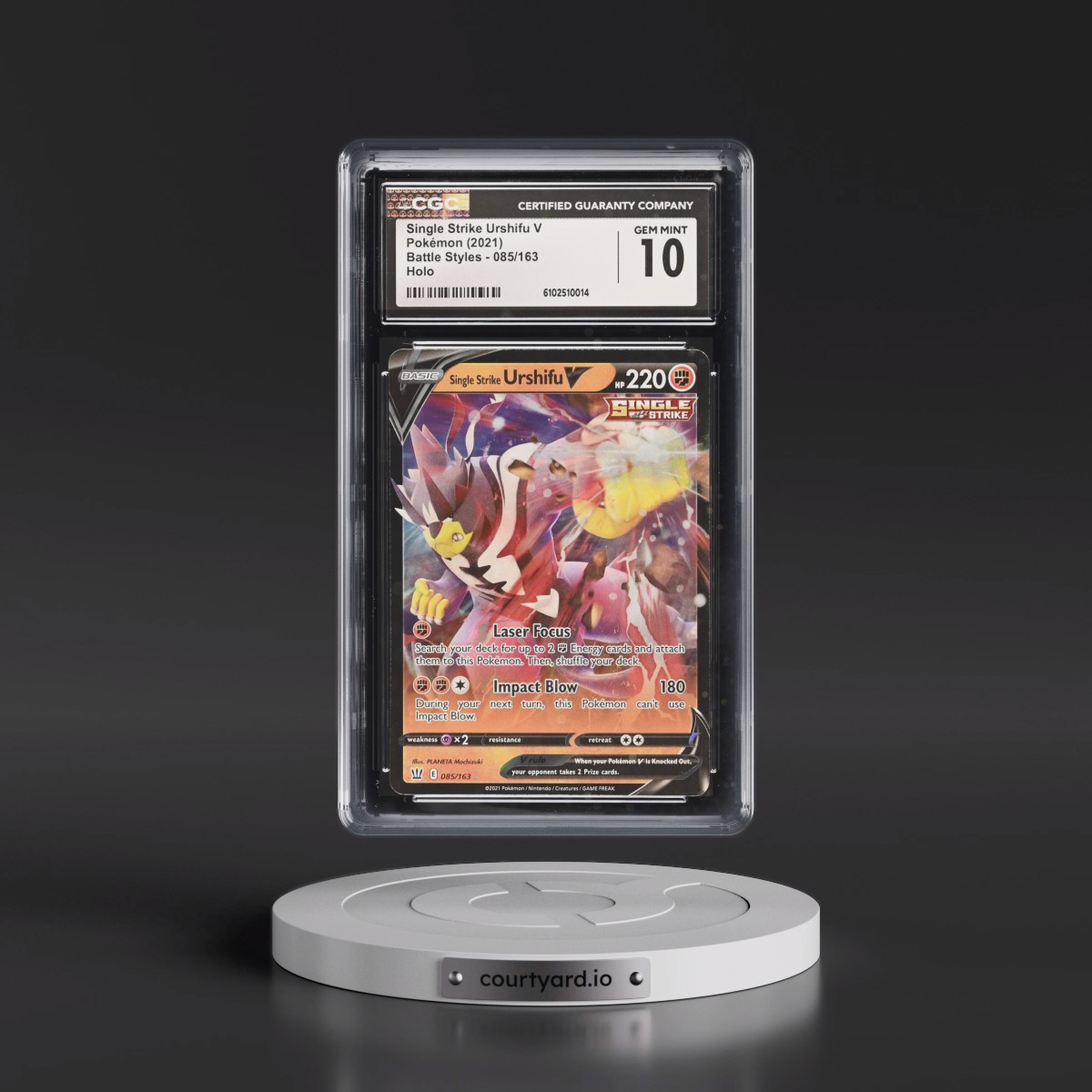 2021 Pokémon Sword & Shield Battle Styles #085 Single Strike Urshifu V - Holo (CGC 10 GEM MINT)
