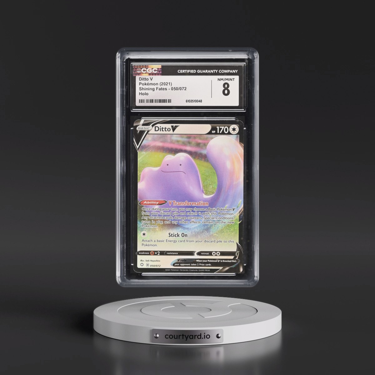 2021 Shining Fates #050/072 Ditto V - Holo (CGC 8 NM-MT)
