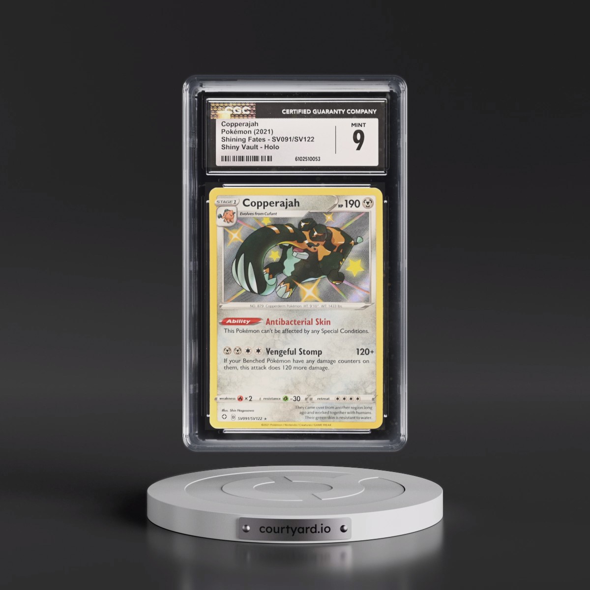 2021 Shining Fates #SV091/SV122 Copperajah - Shiny Vault Holo (CGC 9 MINT)