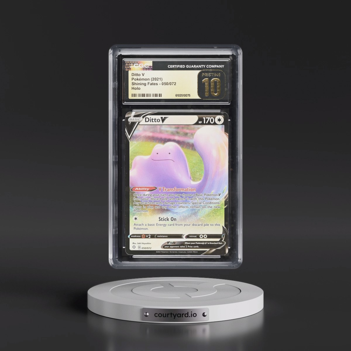 2021 Shining Fates #050/072 Ditto V - Holo (CGC 10 PRISTINE)