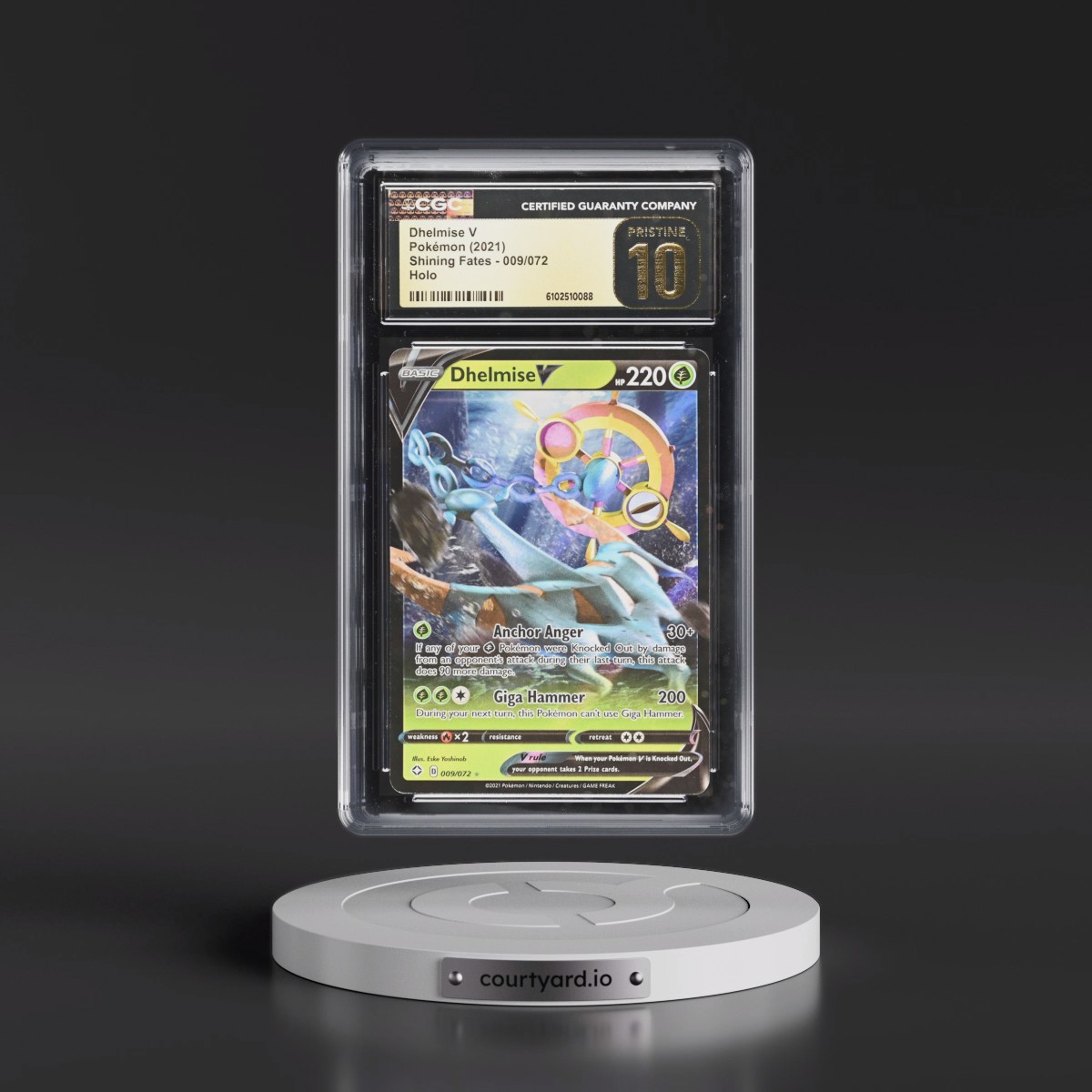 2021 Shining Fates #009/072 Dhelmise V - Holo (CGC 10 PRISTINE)