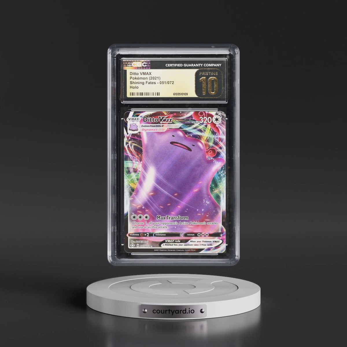 2021 Shining Fates #051/072 Ditto VMAX - Holo (CGC 10 PRISTINE)