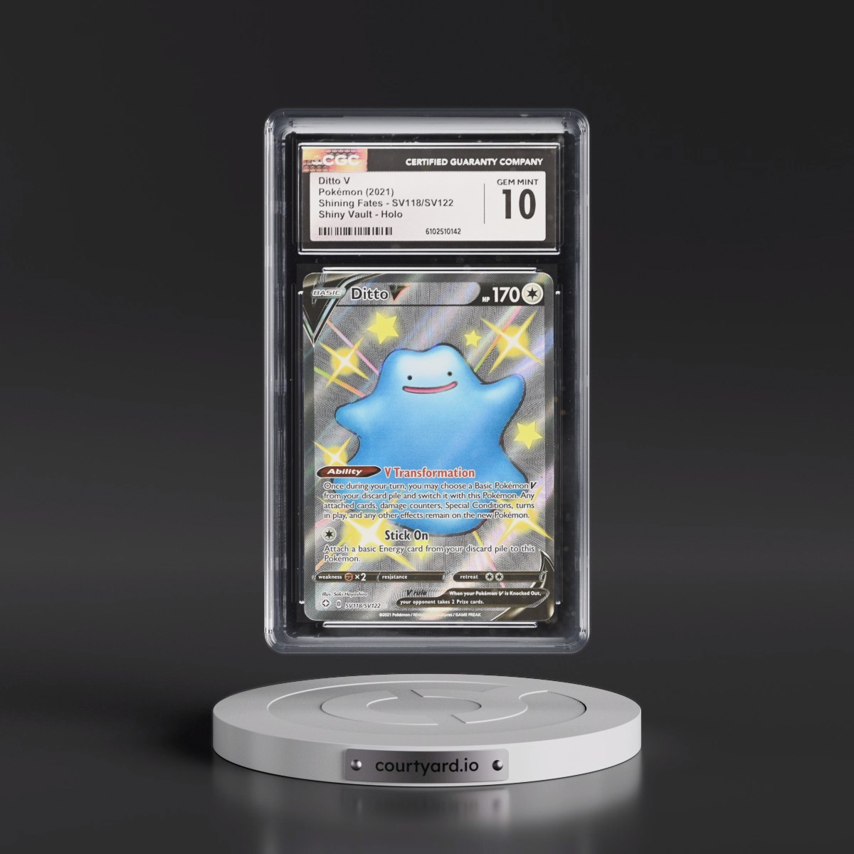 2021 Shining Fates #SV118/SV122 Ditto V - Shiny Vault Holo (CGC 10 GEM MINT)