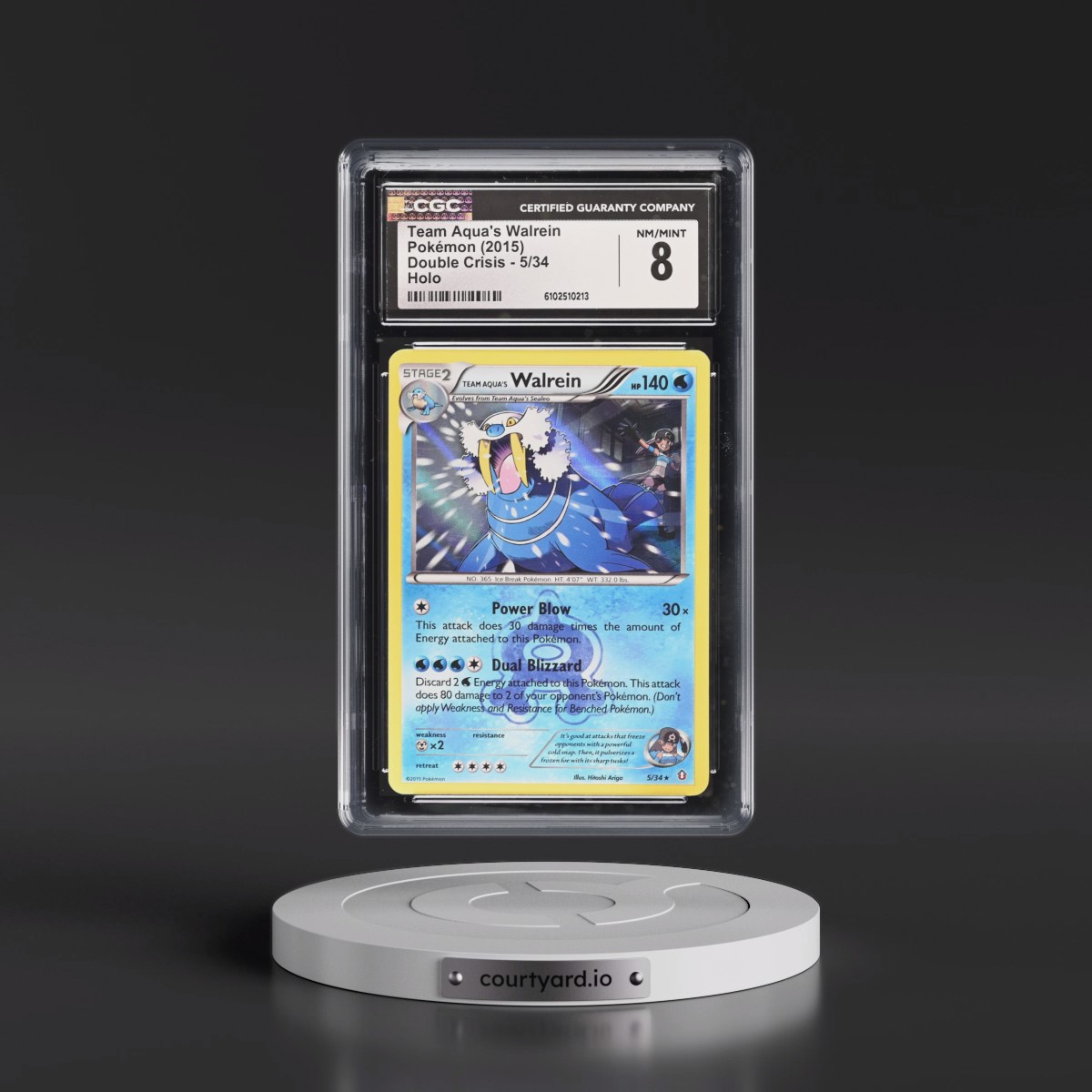 2015 Double Crisis #5/34 Team Aqua's Walrein - Holo (CGC 8 NM-MT)