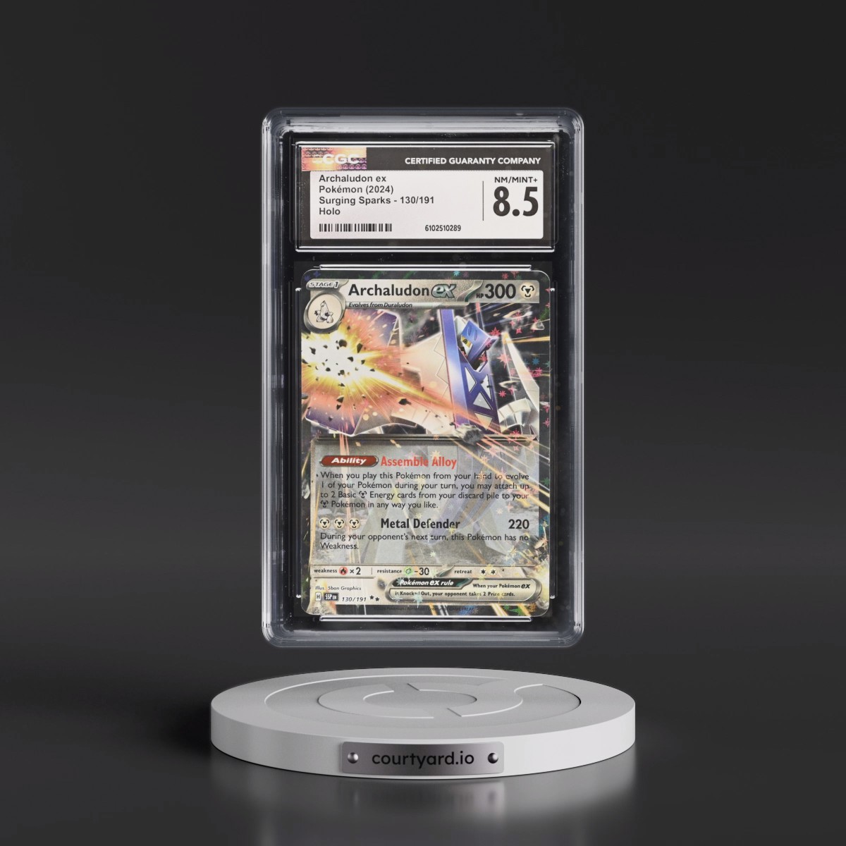 2024 Surging Sparks - SSP EN #130/191 Archaludon ex - Holo (CGC 8.5 NM-MT+)