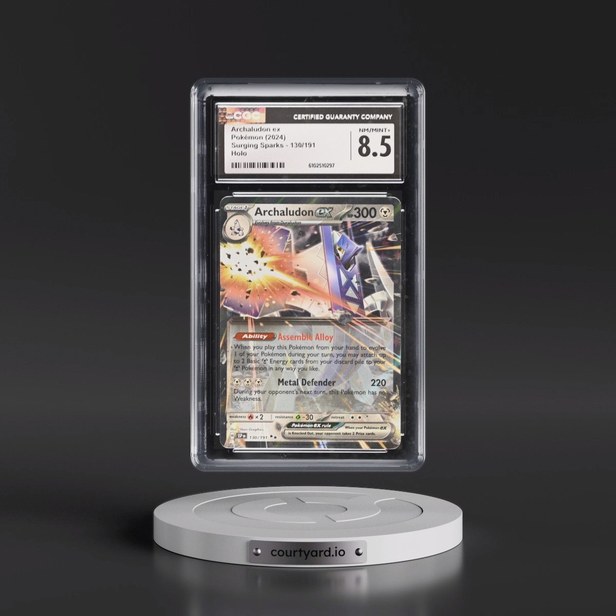 2024 Surging Sparks - SSP EN #130/191 Archaludon ex - Holo (CGC 8.5 NM-MT+)