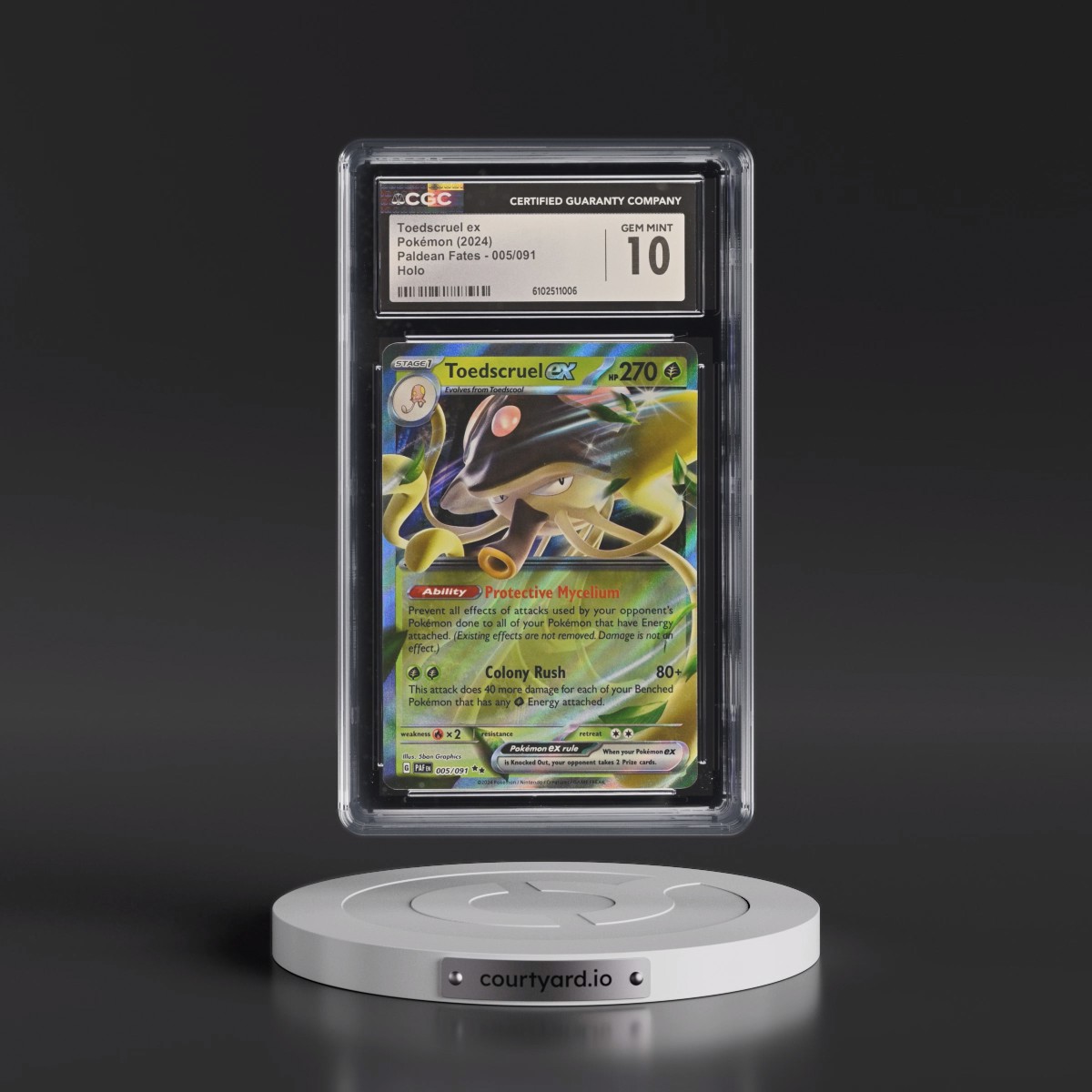 2024 Paldean Fates - PAF EN #005/091 Toedscruel ex - Holo (CGC 10 GEM MINT)