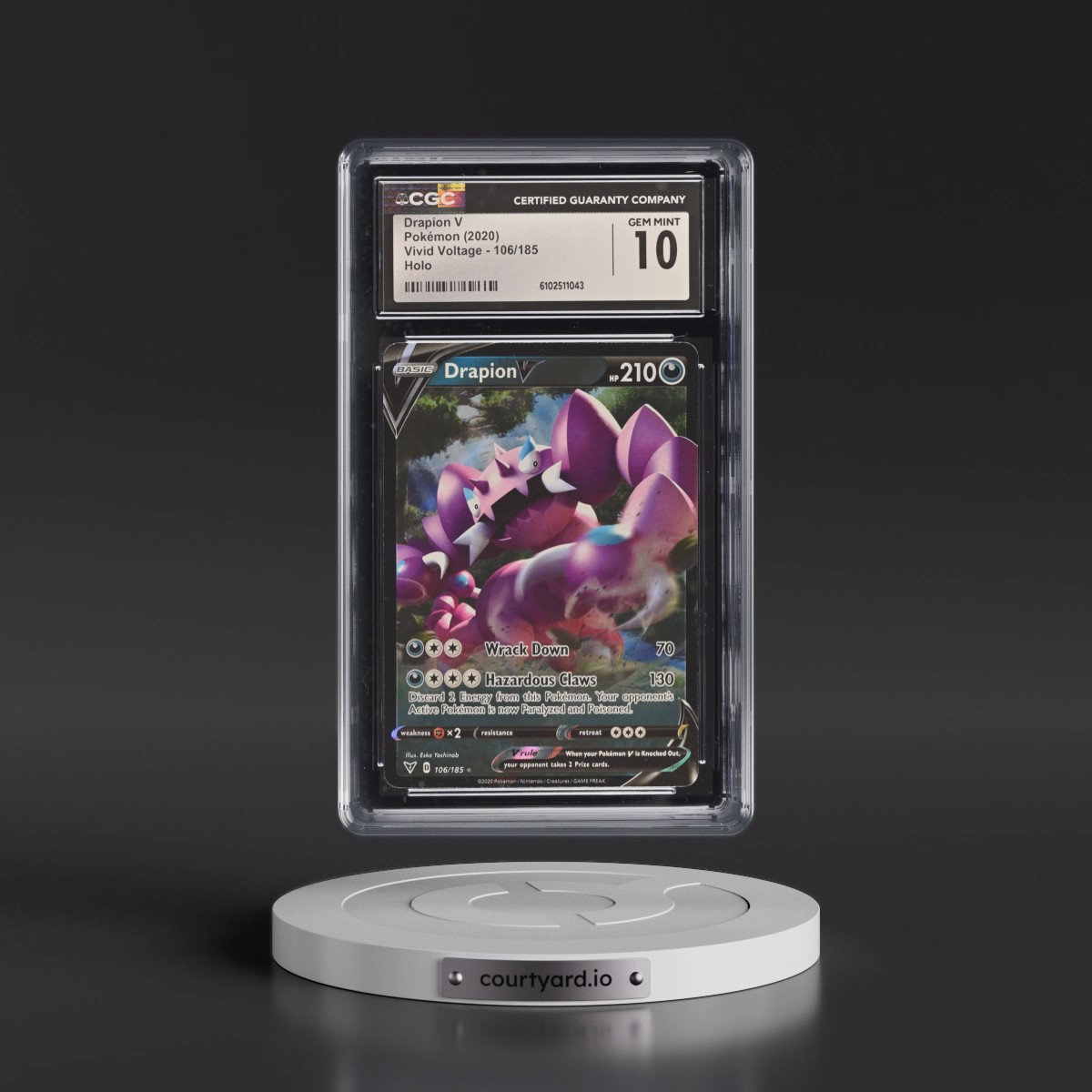 2020 Vivid Voltage #106/185 Drapion V - Holo Ultra Rare (CGC 10 GEM MINT)