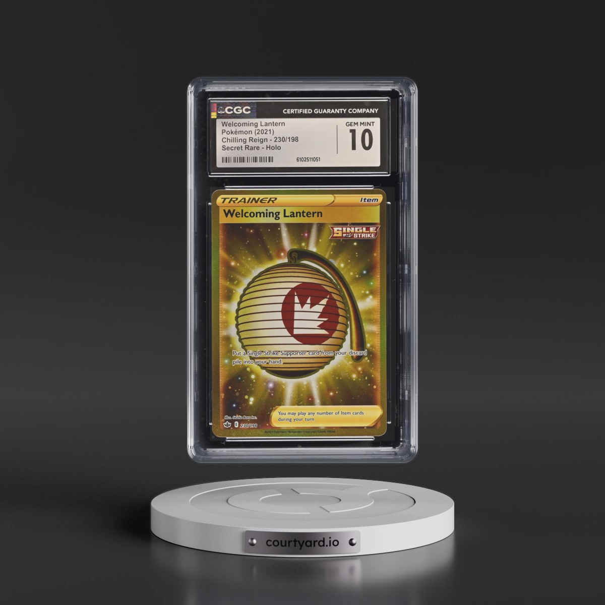 2021 Chilling Reign #230/198 Welcoming Lantern - Secret Rare Holo (CGC 10 GEM MINT)