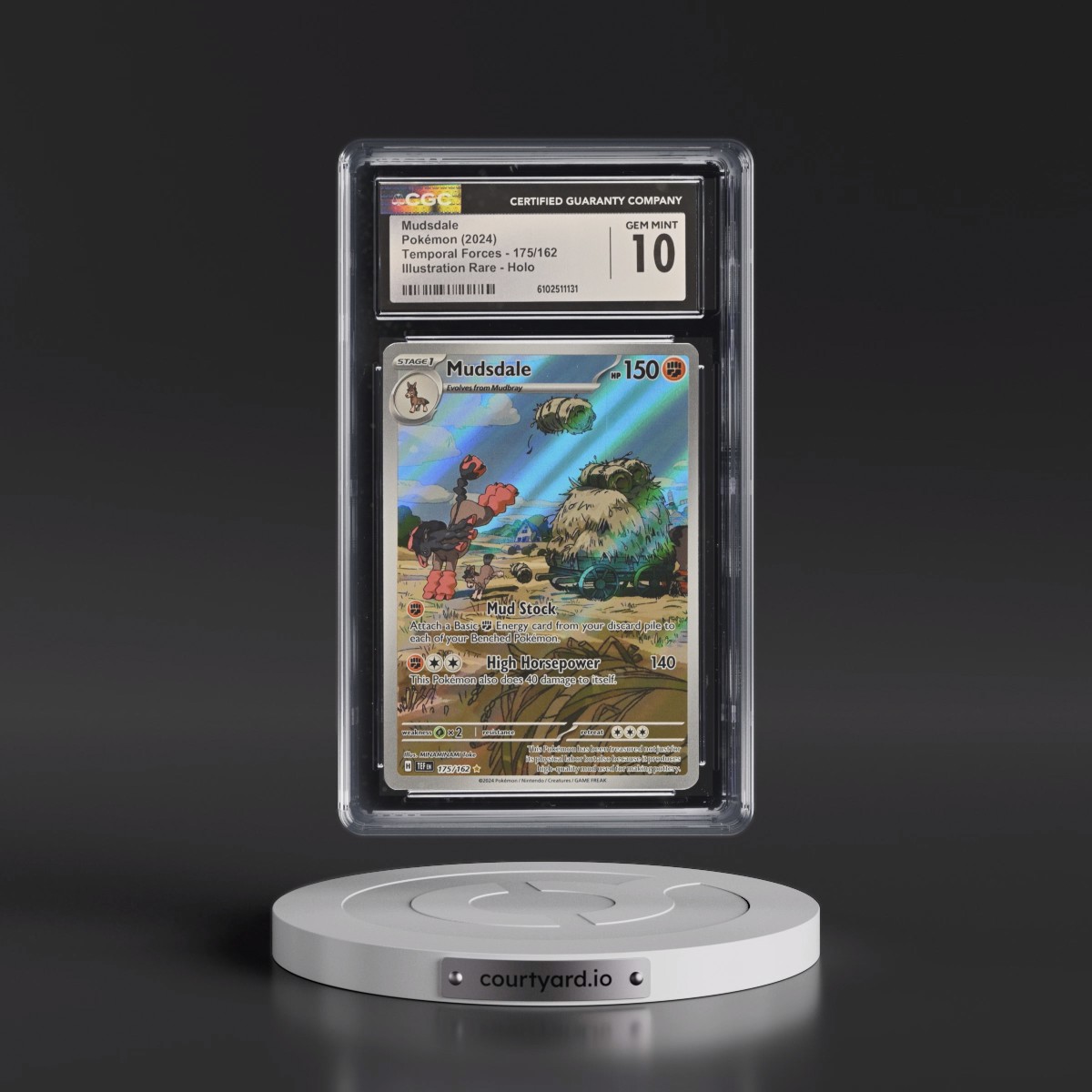 2024 Pokémon Tef EN-Temporal Forces #175 Mudsdale - Illustration Rare (CGC 10 GEM MINT)