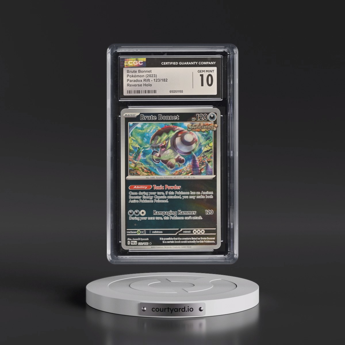2023 Paradox Rift - PAR EN #123/182 Brute Bonnet - Reverse Holo (CGC 10 GEM MINT)