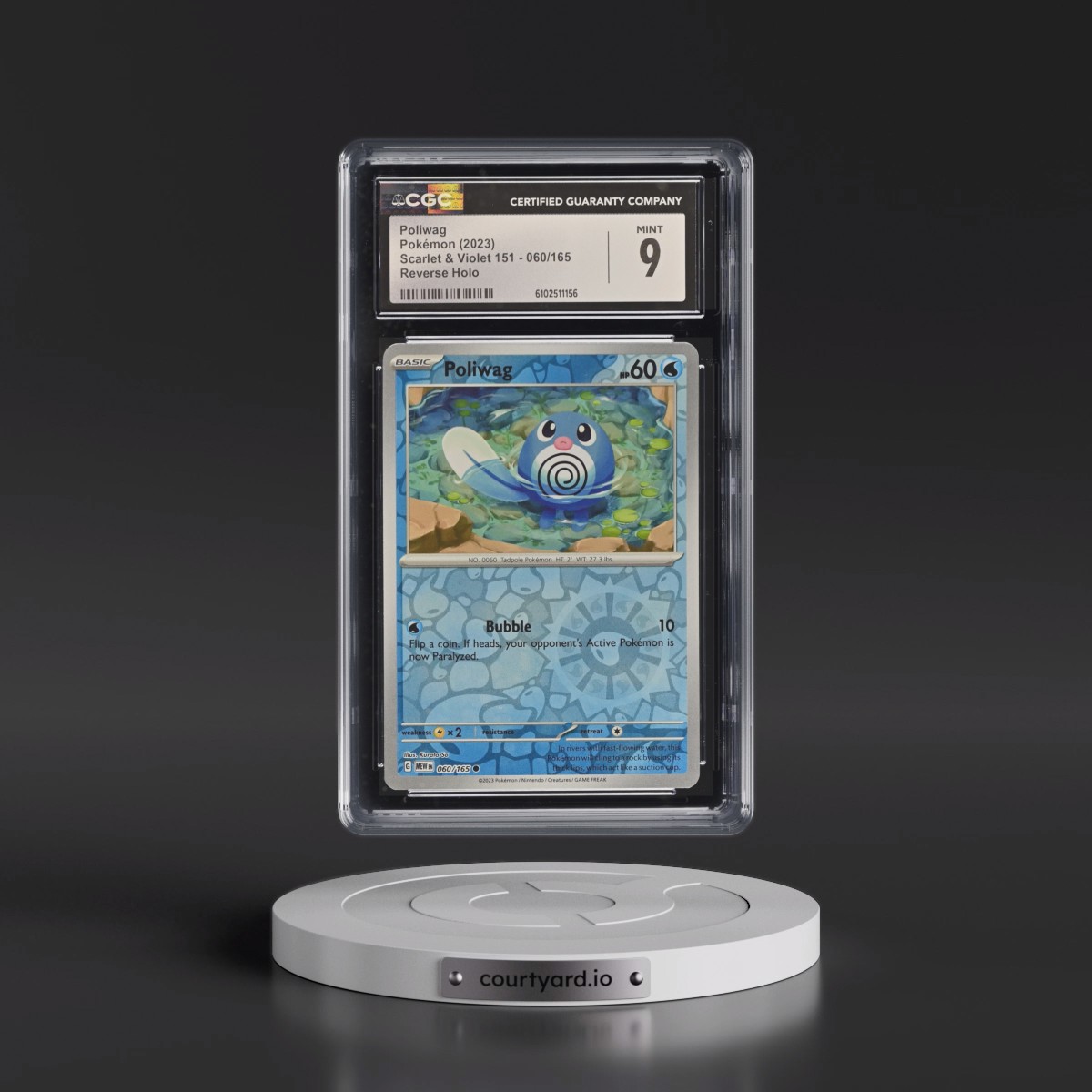 2023 Scarlet & Violet 151 - MEW EN #060/165 Poliwag - Reverse Holo (CGC 9 MINT)