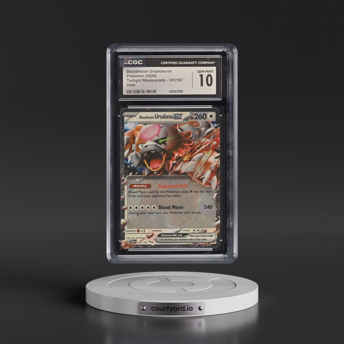 2024 Pokémon Twm EN-Twilight Masquerade #141 Bloodmoon Ursaluna EX - Holo (CGC 10 GEM MINT)