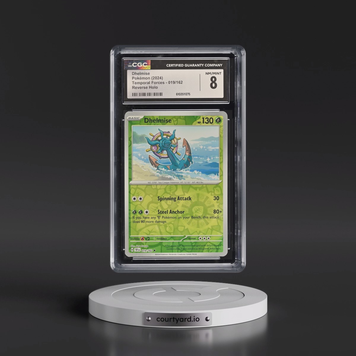 2023 Temporal Forces - TEF EN #019/162 Dhelmise - Reverse Holo (CGC 8 NM-MT)