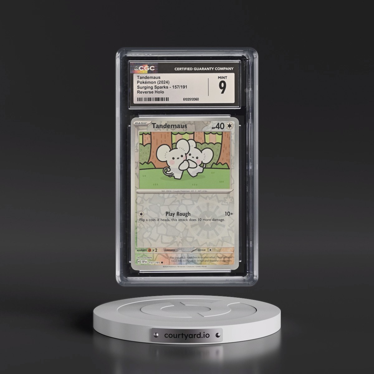 2024 Surging Sparks - SSP EN #157/191 Tandemaus - Reverse Holo (CGC 9 MINT)