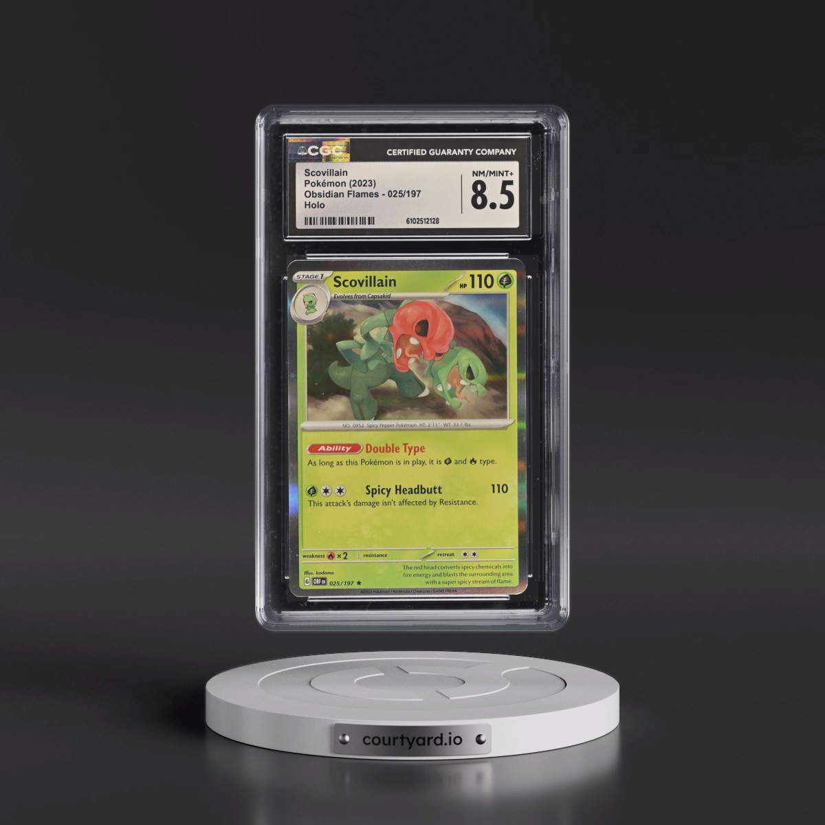 2023 Pokémon Obf EN-Obsidian Flames #025 Scovillain (CGC 8.5 NM-MT+)