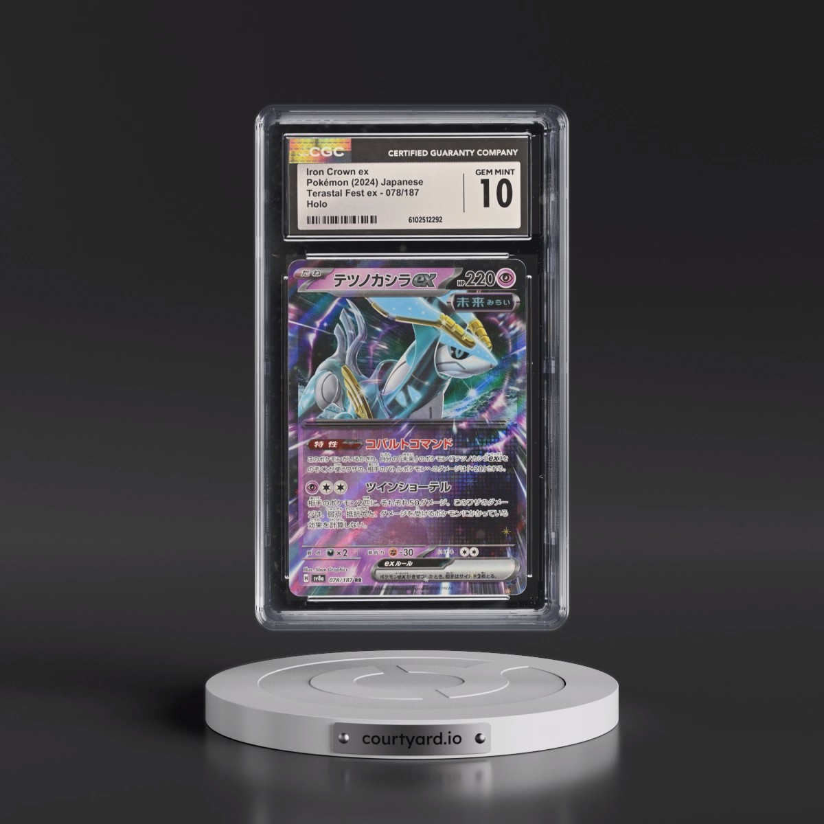 2024 High Class Pack: Terastal Fest ex - sv8a #078/187 Iron Crown ex - Holo (CGC 10 GEM MINT)