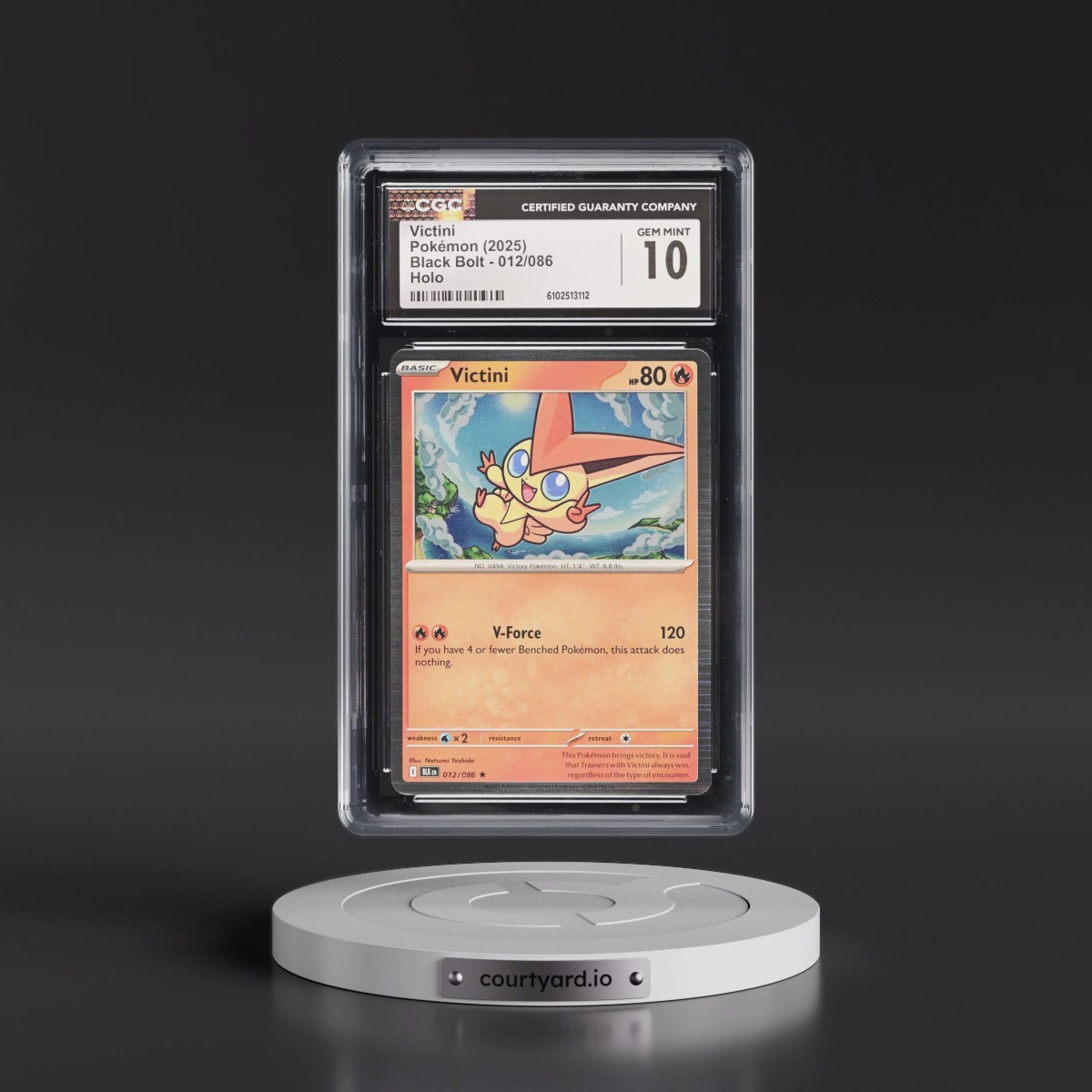 2025 Pokémon Blk EN-Black Bolt #012 Victini (CGC 10 GEM MINT)
