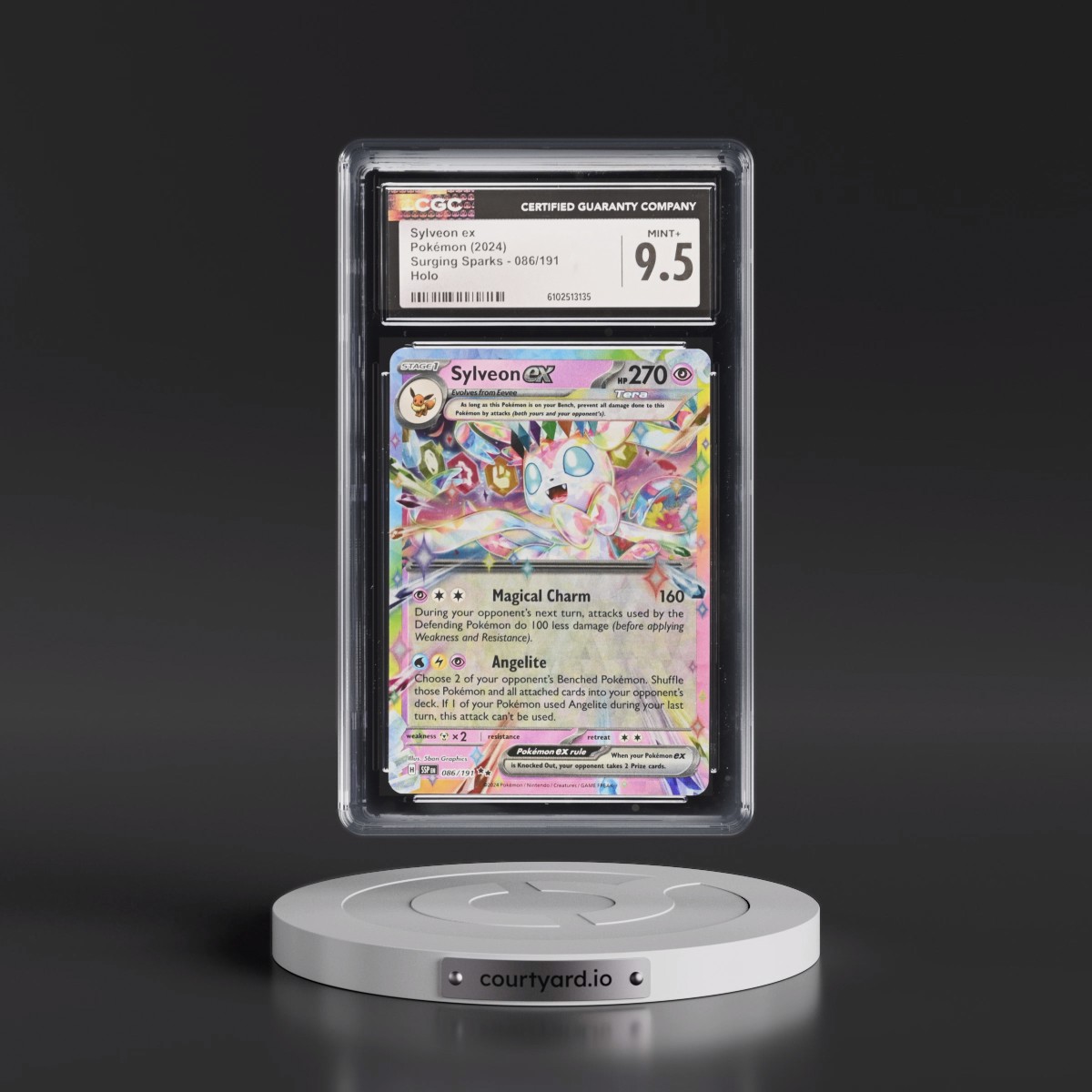 2024 Surging Sparks - SSP EN #086/191 Sylveon ex - Holo (CGC 9.5 MINT+)