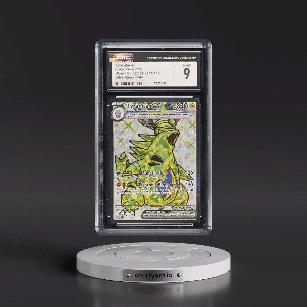 2023 Obsidian Flames - OBF EN #211/197 Tyranitar ex - Ultra Rare Holo (CGC 9 MINT)