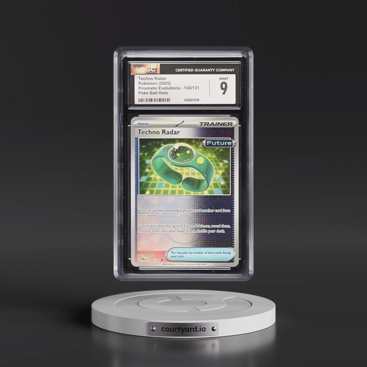 2024 Prismatic Evolutions - PRE EN #130/131 Techno Radar - Poké Ball Holo (CGC 9 MINT)