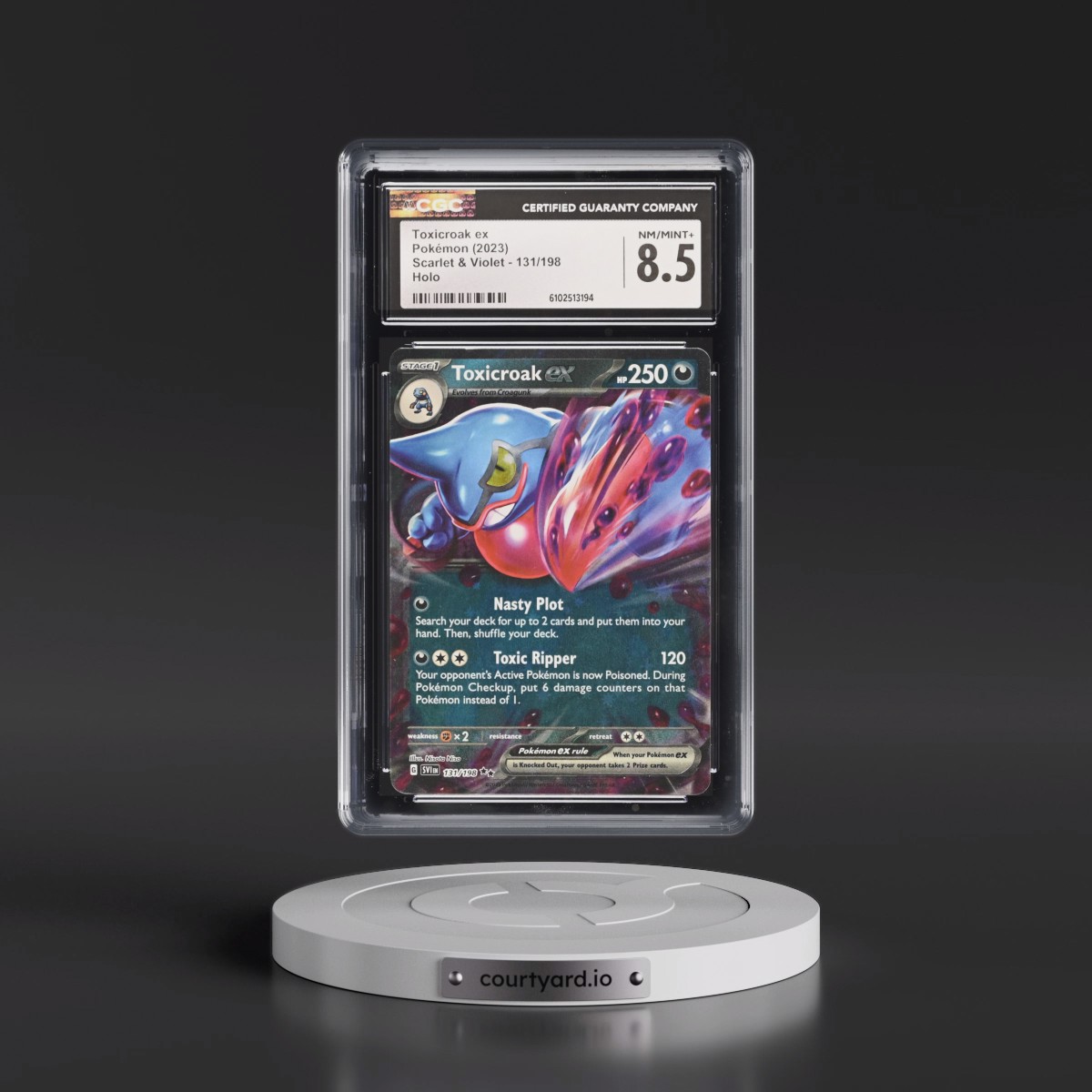 2023 Pokémon Svi EN-Scarlet & Violet #131 Toxicroak EX - Holo (CGC 8.5 NM-MT+)