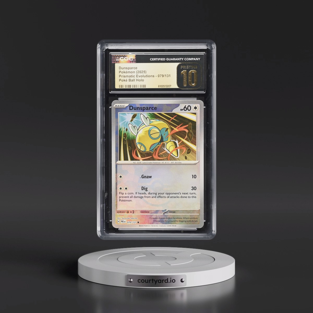2024 Prismatic Evolutions - PRE EN #079/131 Dunsparce - Poké Ball Holo (CGC 10 PRISTINE)