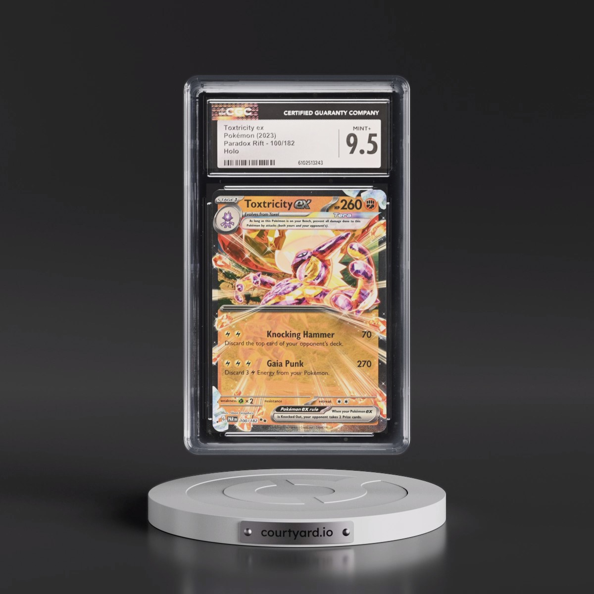2023 Pokémon Par EN-Paradox Rift #100 Toxtricity EX - Holo (CGC 9.5 MINT+)