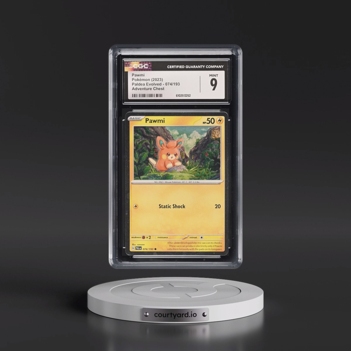 2023 Paldea Evolved - PAL EN #074/193 Pawmi - Cosmos Holo (CGC 9 MINT)