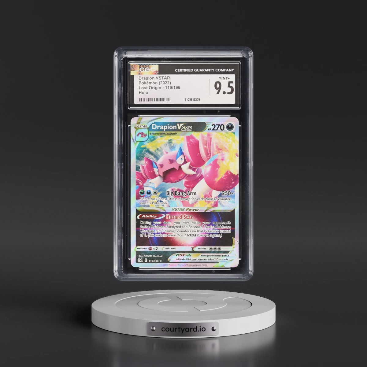 2022 Lost Origin #119/196 Drapion VSTAR - Holo (CGC 9.5 MINT+)