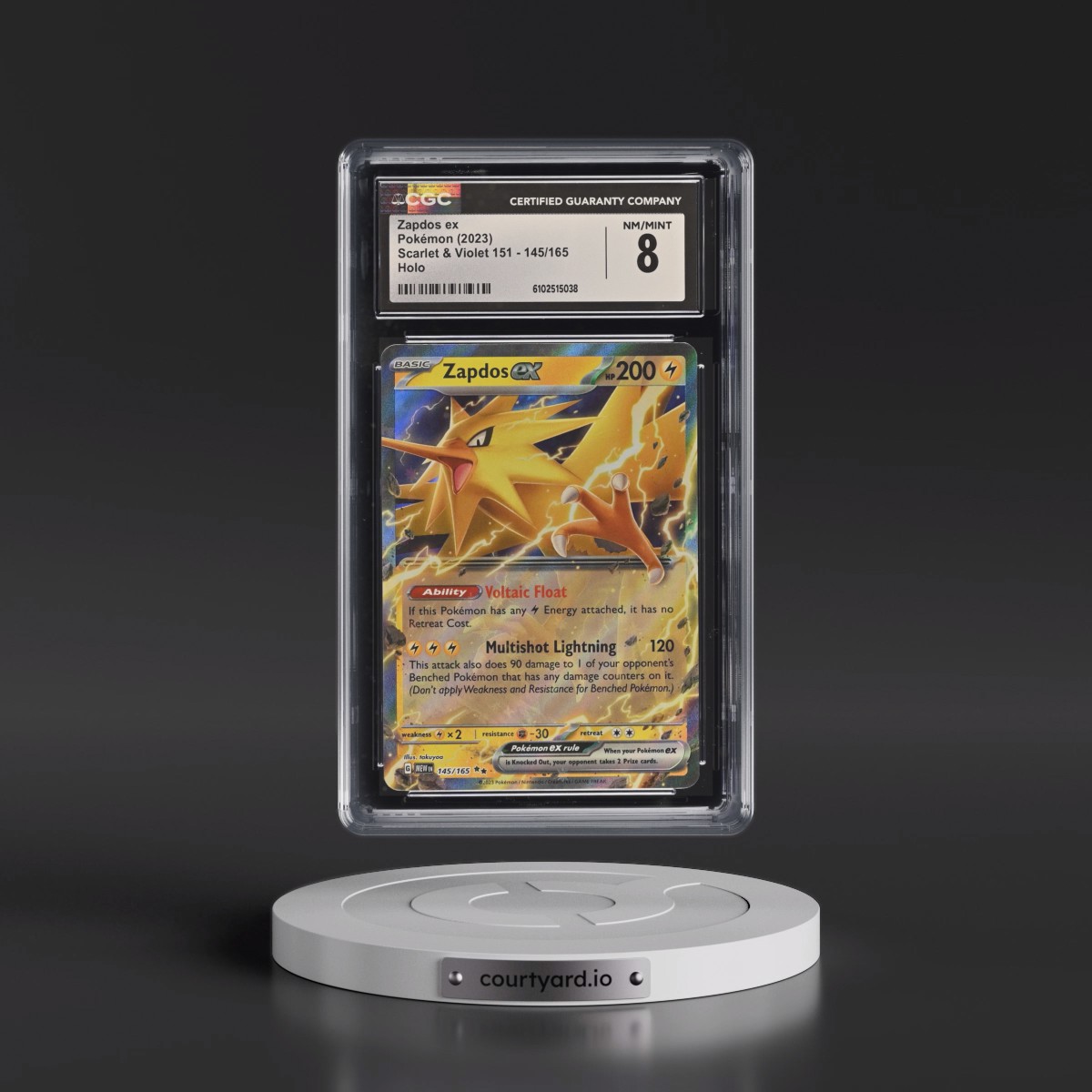 2023 Scarlet & Violet 151 - MEW EN #145/165 Zapdos ex - Holo (CGC 8 NM-MT)