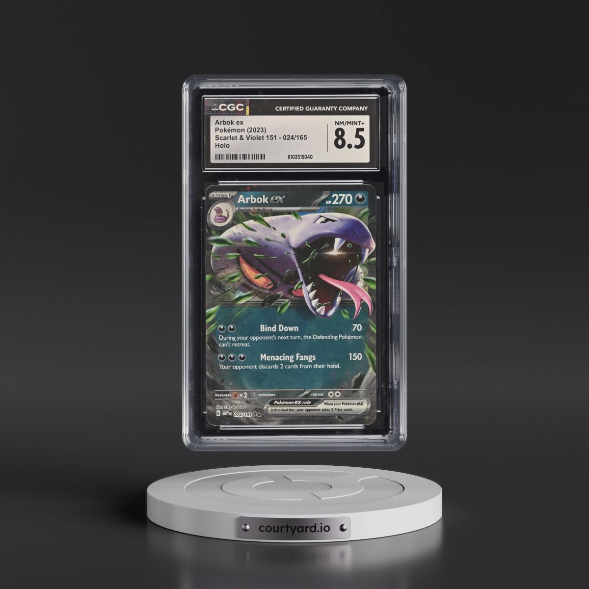 2023 Scarlet & Violet 151 - MEW EN #024/165 Arbok ex - Holo (CGC 8.5 NM-MT+)