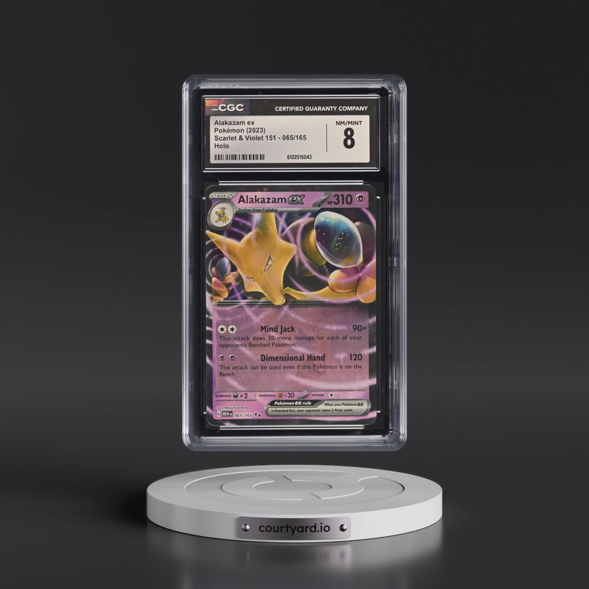 2023 Scarlet & Violet 151 - MEW EN #065/165 Alakazam ex - Holo (CGC 8 NM-MT)