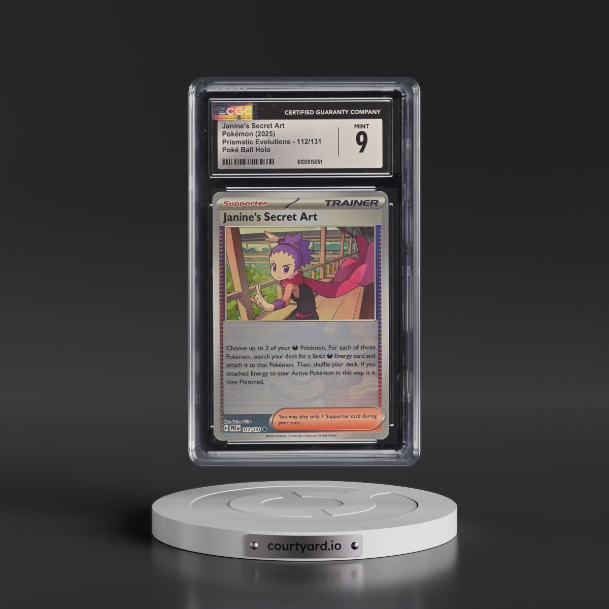 2024 Prismatic Evolutions - PRE EN #112/131 Janine's Secret Art - Poké Ball Holo (CGC 9 MINT)