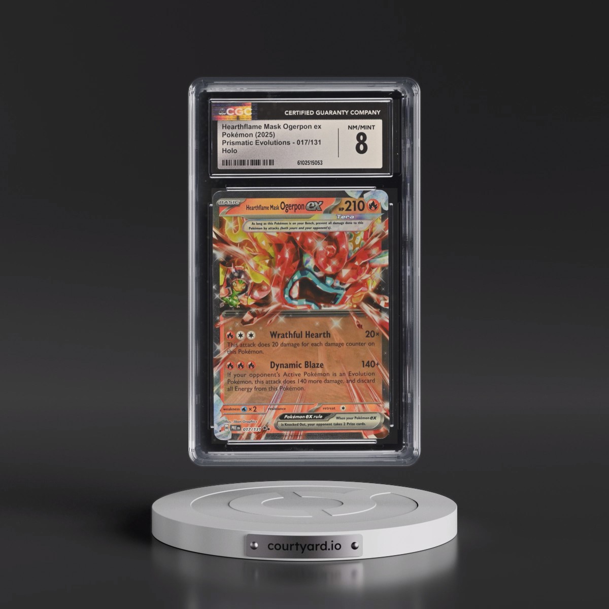 2024 Prismatic Evolutions - PRE EN #017/131 Hearthflame Mask Ogerpon ex - Holo (CGC 8 NM-MT)