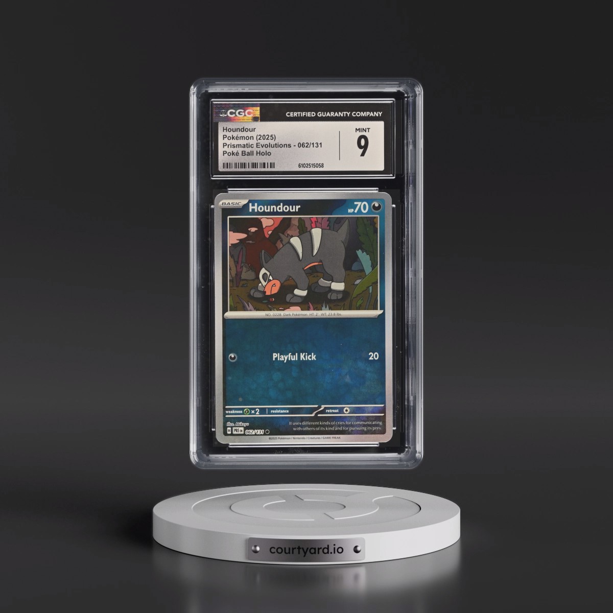 2025 Prismatic Evolutions - PRE EN #062/131 Houndour - Poké Ball Holo (CGC 9 MINT)