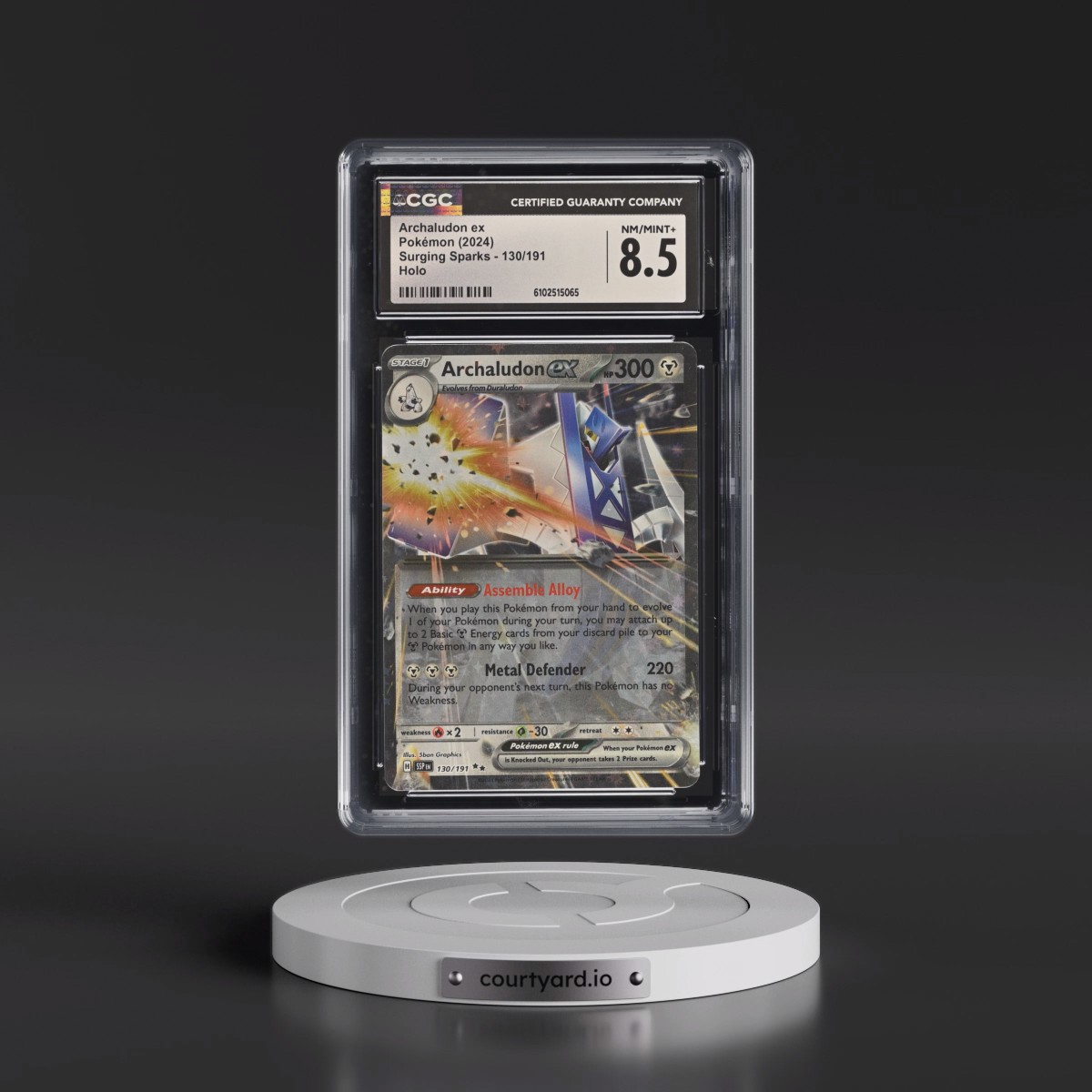 2024 Surging Sparks - SSP EN #130/191 Archaludon ex - Holo (CGC 8.5 NM-MT+)
