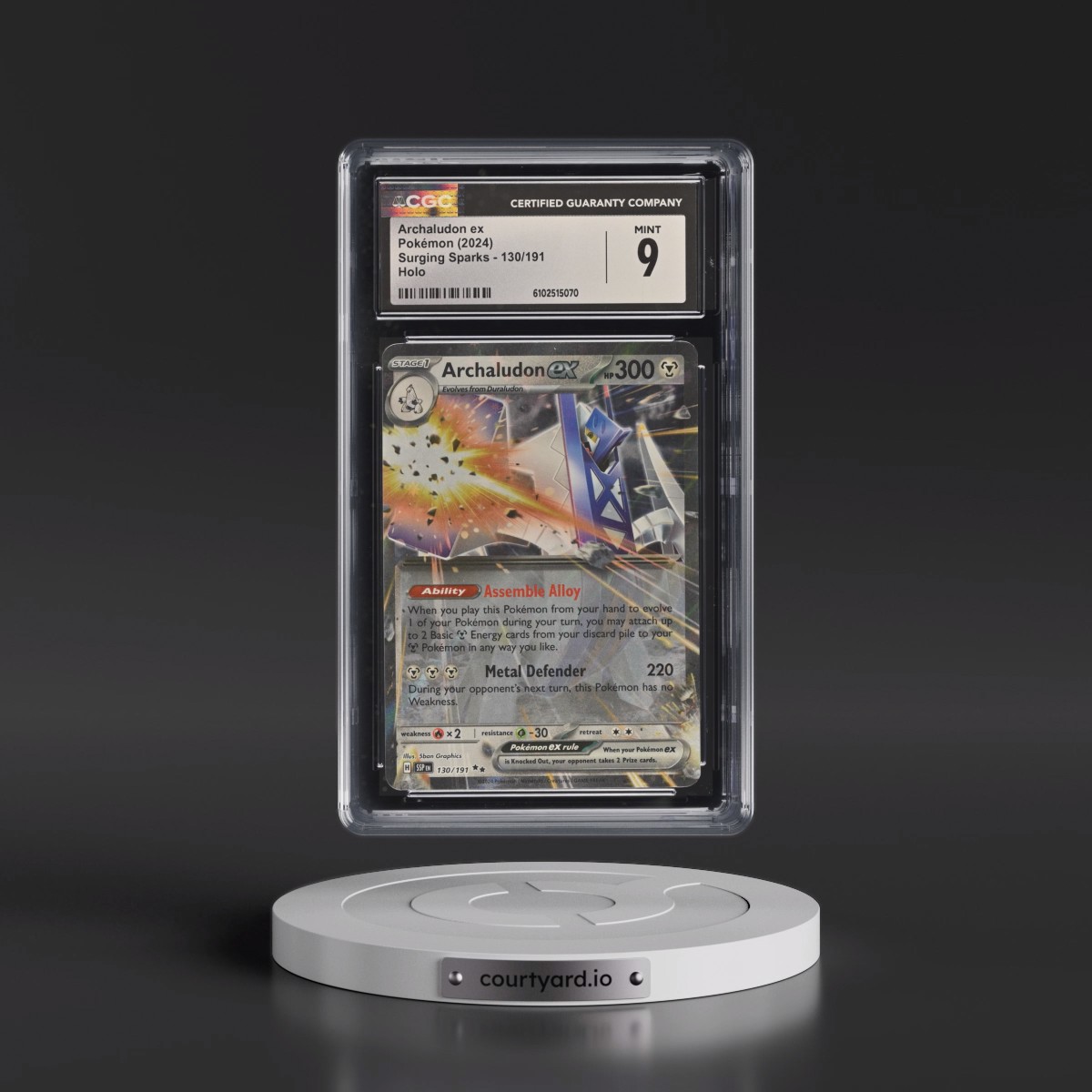 2024 Surging Sparks - SSP EN #130/191 Archaludon ex - Holo (CGC 9 MINT)
