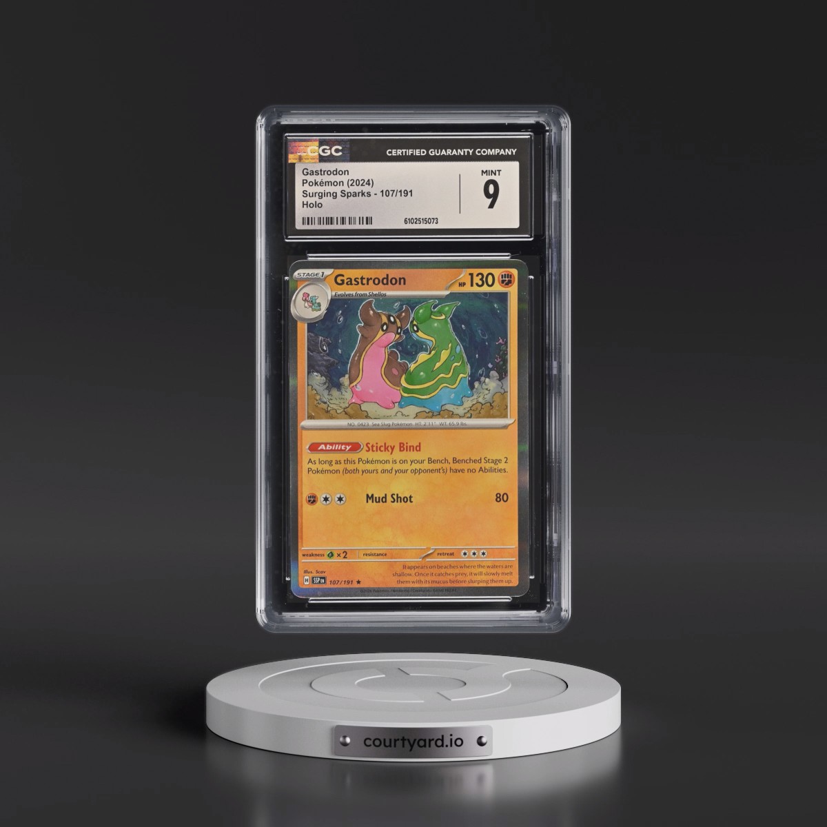 2024 Surging Sparks - SSP EN #107/191 Gastrodon - Holo (CGC 9 MINT)