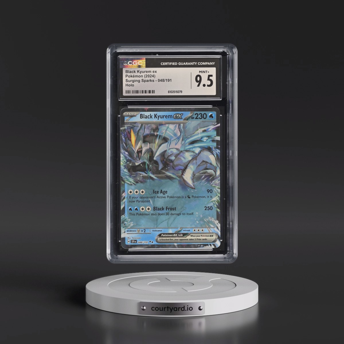 2024 Surging Sparks - SSP EN #048/191 Black Kyurem ex - Holo (CGC 9.5 MINT+)