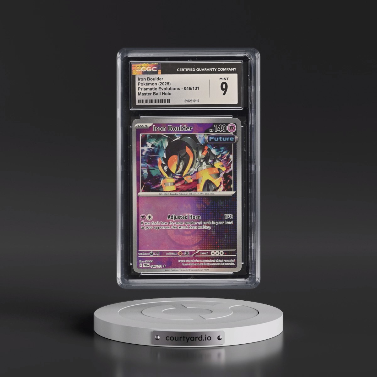 2025 Prismatic Evolutions - PRE EN #046/131 Iron Boulder - Master Ball Holo (CGC 9 MINT)