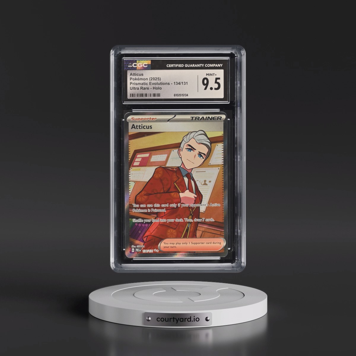 2025 Pokémon Pre EN-Prismatic Evolutions #134 Atticus - Ultra Rare (CGC 9.5 MINT+)
