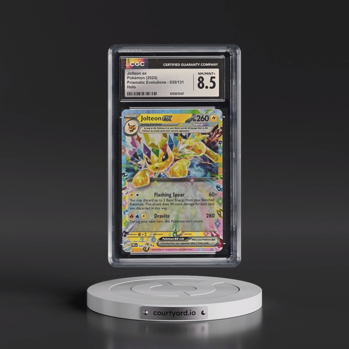 2025 Prismatic Evolutions - PRE EN #030/131 Jolteon ex - Holo (CGC 8.5 NM-MT+)