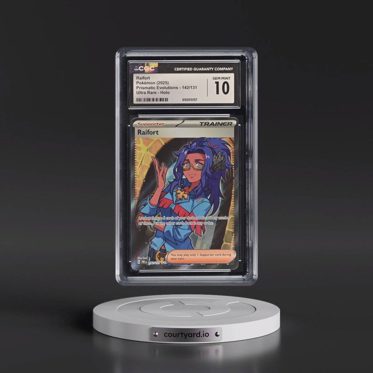 2025 Prismatic Evolutions - PRE EN #142/131 Raifort - Ultra Rare Holo (CGC 10 GEM MINT)