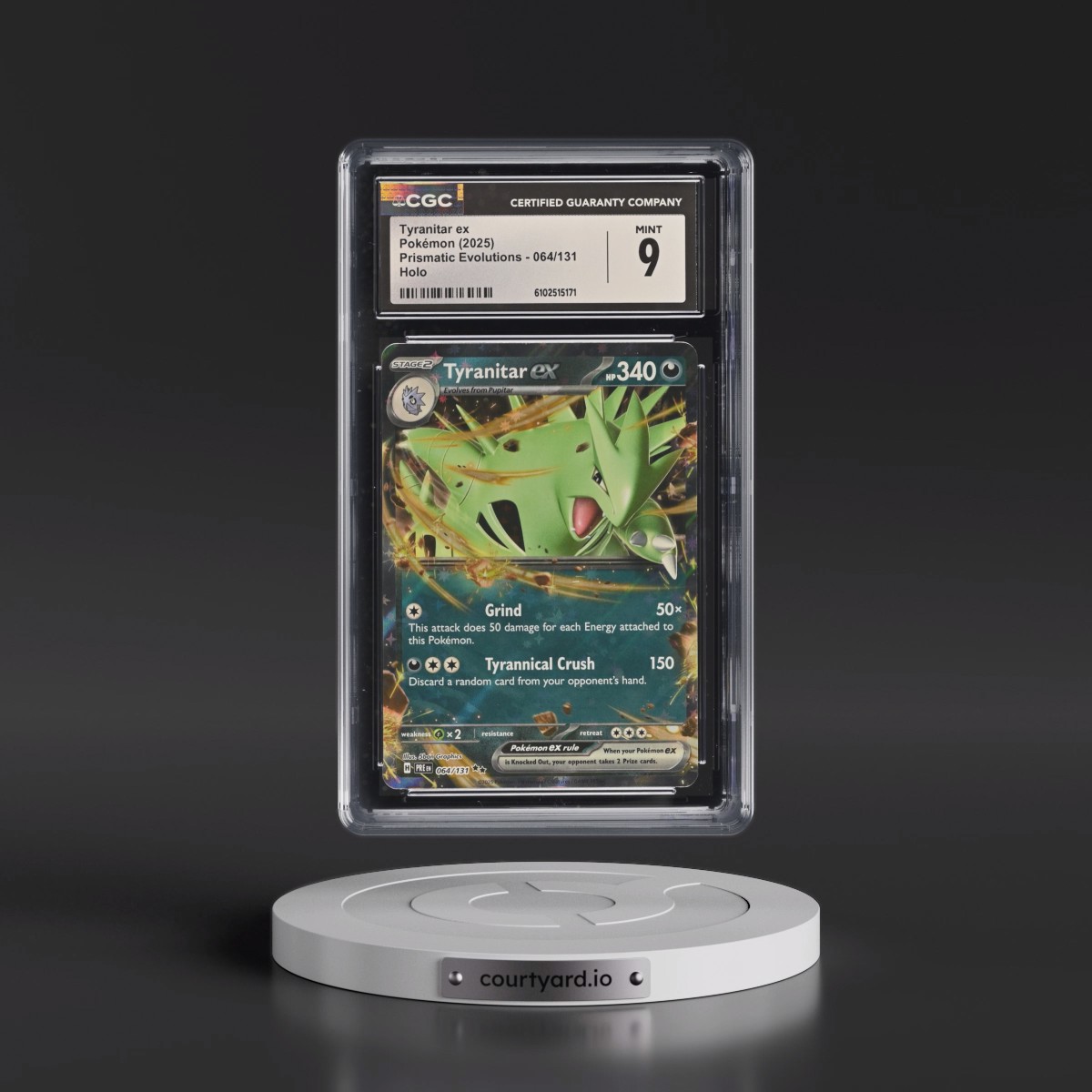 2025 Prismatic Evolutions - PRE EN #064/131 Tyranitar ex - Holo (CGC 9 MINT)