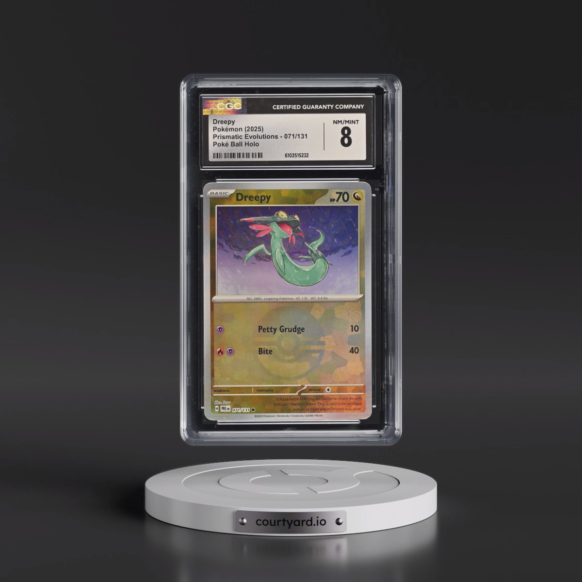 2024 Prismatic Evolutions - PRE EN #071/131 Dreepy - Poké Ball Holo (CGC 8 NM-MT)